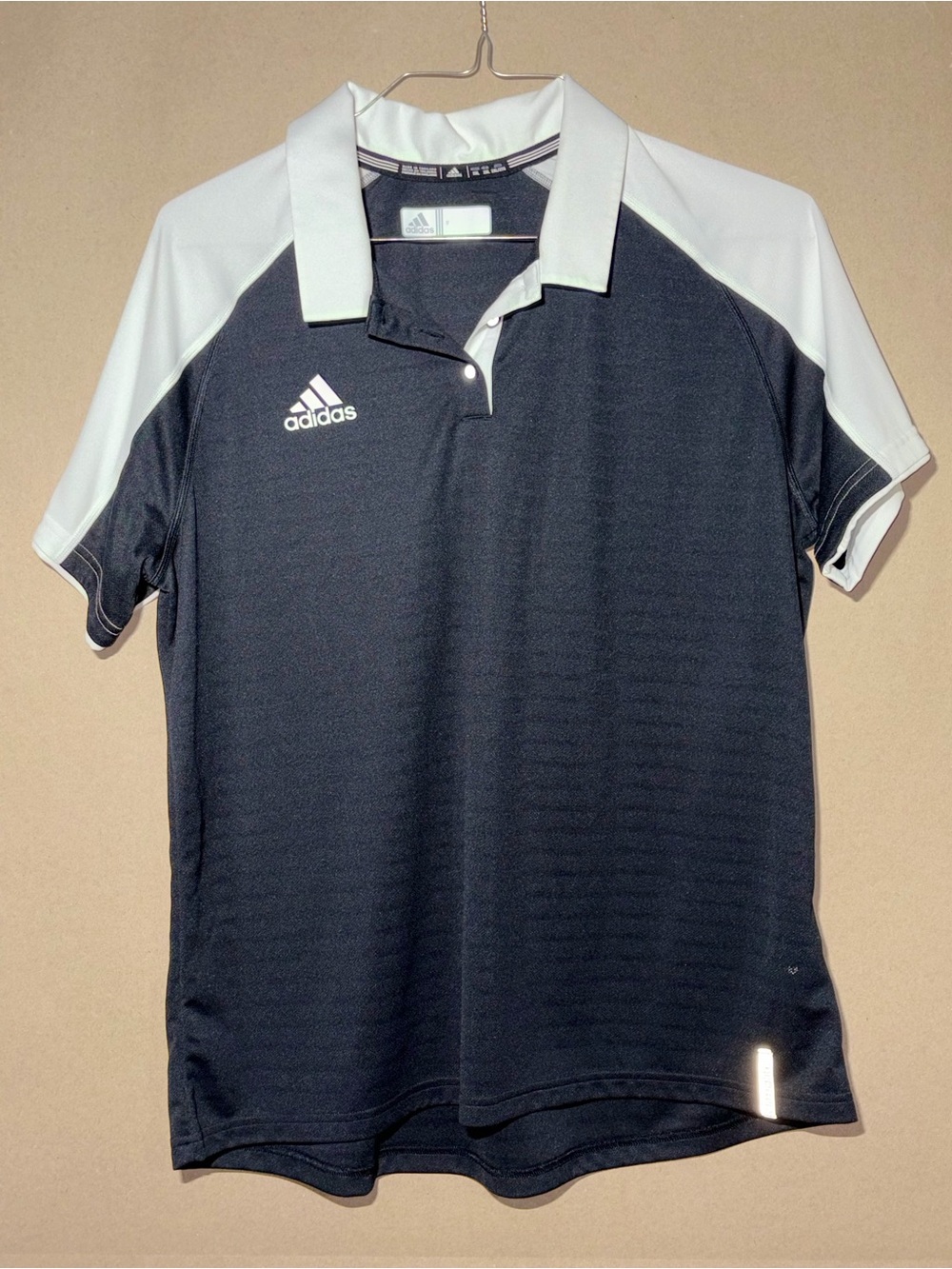 adidas Black and White Men’s Athletic Polo